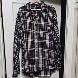 Burberry Classic Black and White Plaid Men's Shirt